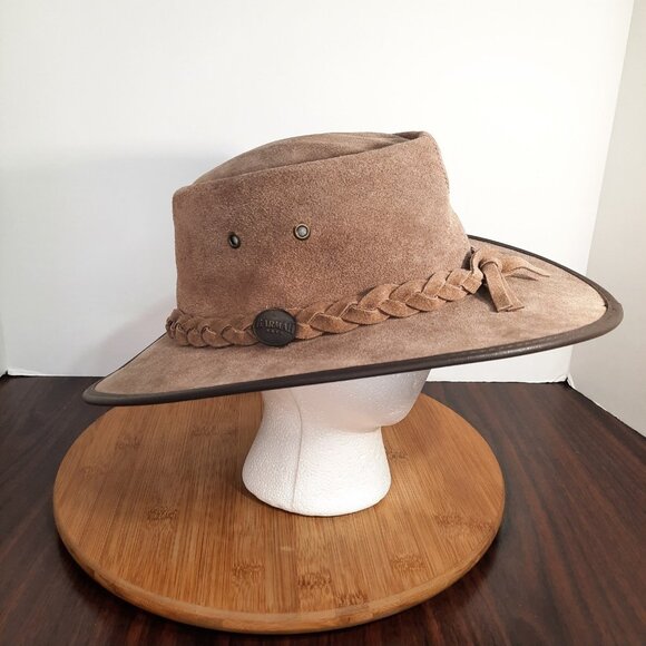 Barmah Squashy Suede Hat Size Large Kangaroo Brown Outback Australia Waterproof - Picture 8 of 12